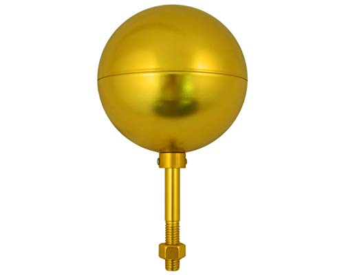 Gettysburg Flag Works 5" Diameter Gold Anodized Aluminum Flagpole Ball Finial for In-Ground Flagpoles