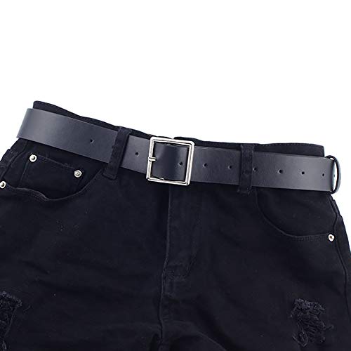 Valcatch Women Pin Buckle Belt, Soft Wide Waist Belt with Square Center Bar Buckle for Casual Dresses Jeans Pants4
