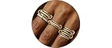 ACLOKOO 4 Pack Interlocked Stackable Rings for Women - 14K Gold Plated Statement 4 Mixed Metals Multi Ring Stack - Cubic Zirconia Two-Toned Connected Bands Stacking Jewelry (4 PACK, 7)