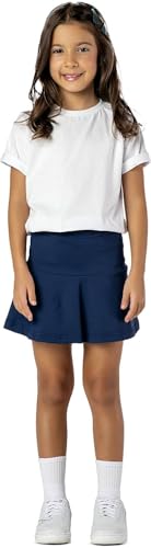 Saia Infantil Menina Suplex Marinho Escolar Confortável (BR, Idade, 14 Anos, Azul Marinho)