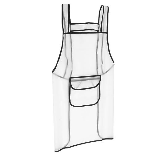 Unomor Oil-proof Transparent Apron Hair Stylist Apron Unisex Transparent Apron Aprons Vinyl Apron Artist Work Apron Adjustable Apron Cooking Apron Clear Reusable Apron Lab Apron Tpu White