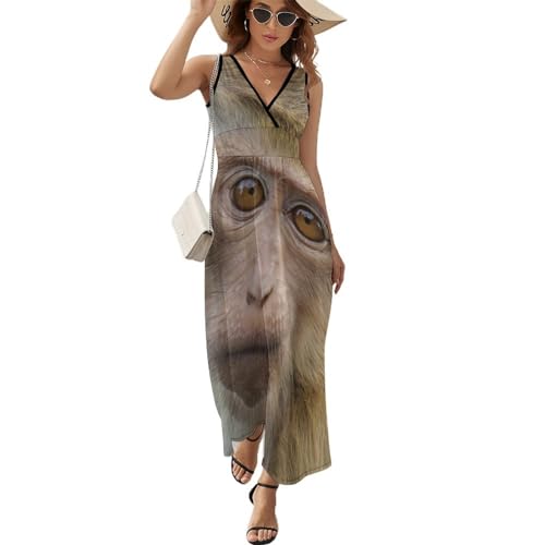 Robe longue d'été sans manches anti-chaleur, la robe maxi fluide et opaque