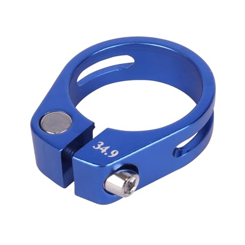 YANRUHFL Bike Bicycle Aluminum Alloy Seatpost Clamp, 34.9mm/31.8mm, for MTB, Road, Casual Bikes (Blue, 34.9mm)