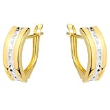 Boucles d'oreilles en or jaune 585 avec fermoir à clapet sécurisé