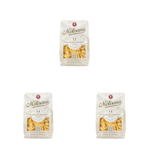 Image of La Molisana Penne Rigate N20 Durum Wheat Semolina Pasta, 17.64 oz ℮ 1.1 lbs ℮ 500 g (Pack of 3)