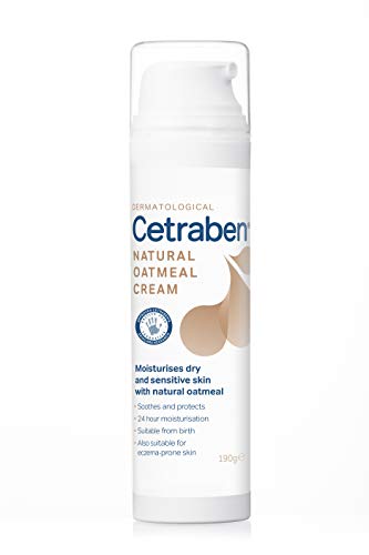 Cetraben Natural Oatmeal Cream, Body Cream, Dry Skin Moisturiser Suitable For Sensitive and Eczema-Prone Skin – 190g