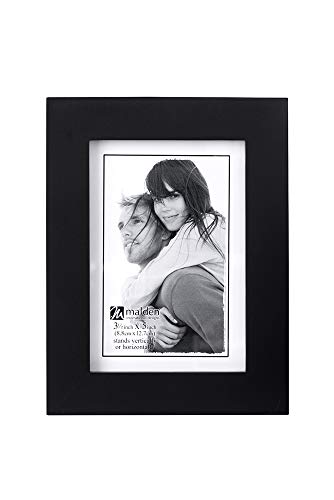 Malden 3.5x5 Picture Frame - Wide Real Wood Molding, Real Glass - Black