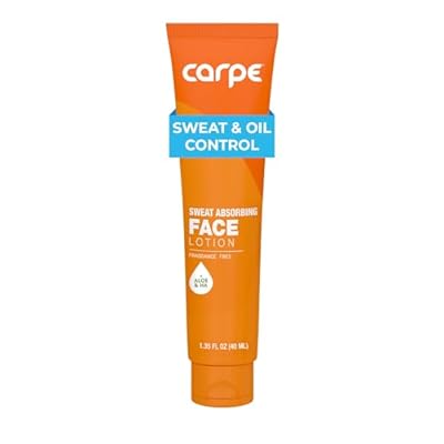 Carpe Sweat Absorbing Face Lotion for Oily Skin Control, Mattifying Face Lotion with Moisturizing Hyaluronic Acid and Squalane, Fragrance Free, 1.35 oz