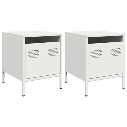 Table de chevet industriel blanc 35 cm pour optimiser les petits lits - 2