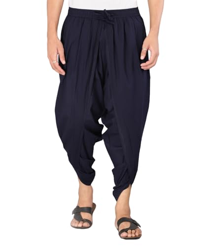 Image of Urali Men's Solid 100% Cotton Dhoti Pants - D100A