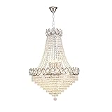 Intensité variable SXSHEYS Lustre Moderne en Cristal K9 à 9 lumières, Finition chromée, Style Empire Classique, réglable, idéal pour Salon, Hall d\'entrée, Salle à Manger, Couloir ou Chambre, 61 cm de Profond