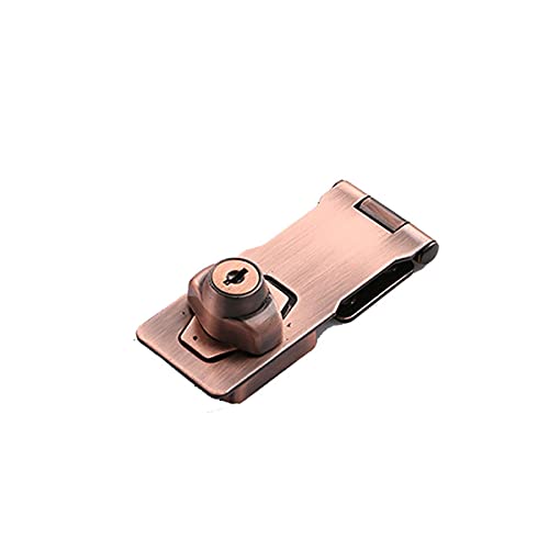 Image of 1pcs Zinc Alloy Hasp Latch Locks, 2.5 Inches, with 2 Keyed Hasp Latches Locking Knob, Drawer Lock Filing Cabinet Lock Closet Lock, Safety Hasp Lock, Red Bronze