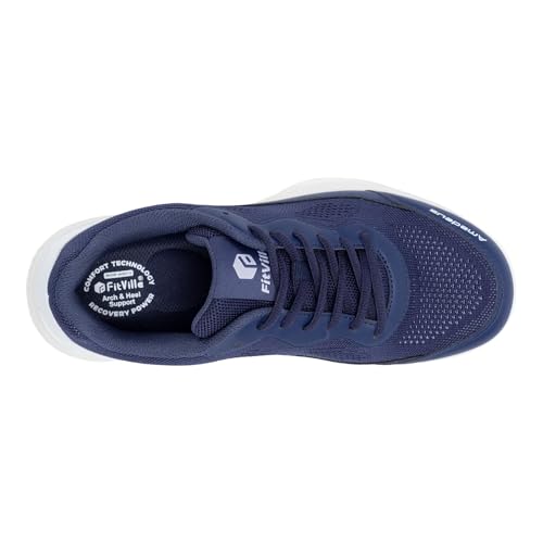 Image of FitVille Wide Pickleball Shoes for Men Tennis Shoes Sneakers for All Court Racquetball Athletic Shoes for Racquet Sport | Arch Support & Wide Toe Box