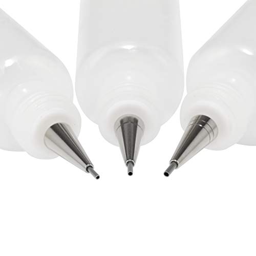 Creative Mark Precision Tip Applicator Bottle - Flo Line Squeeze Bottle With Stainless Steel Tips, For Artist Paint, Fluid Media, Ink, Watercolor, Quilling, Glitters And Masking Fluid (Pack Of 3) #TOP2