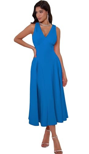 Robe de cocktail col en V idéale pour vos soirées et mariages chic