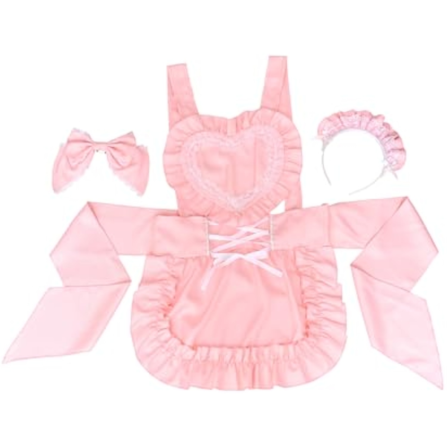 クリアストーン(Clearstone) トッピングトップス コスプレ ハロウィン メイドエプロン レディース ピンク 詳細画像3