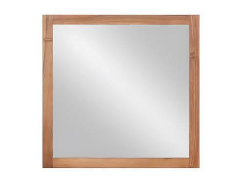 Vente-unique - Miroir carré avec Contour en Bois d'acacia - 60 x 60 cm - SEPANG