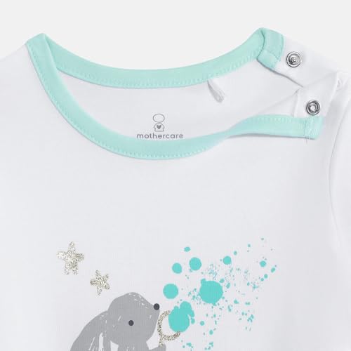 Image of Mothercare Girls Autumn Charm Printed Full Sleeve All-In-One Romper | Soft Cotton Jumpsuit Bodysuit for Baby & Toddler | (Pack of 2)