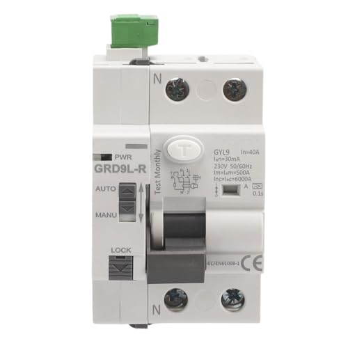 Le Garage - Diferencial Auto Rearmable Superinmunizado - 2P 40A 30mA 6Ka - Interruptor Diferencial Tipo A SI - RCCB Autorrearmable - Carril Din