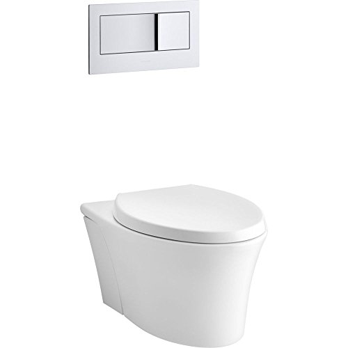 Kohler 6299-0 Veil Wall-Hung Elongated Toilet Bowl, White, 3 Inch
