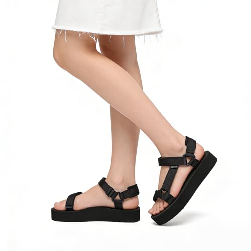 Image of Sport Walking Water Sandals for Women with Arch Support & Adjustable Straps Platform Sandals Women Height Increase