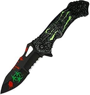 HONZIN Couteau Pliant, Lame en Acier Inoxydable, pour Le Travail Randonnée Camping