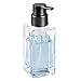 mDesign Glass Refillable Foaming Hand Soap Dispenser Modern Square Pump Bottle for Bathroom Vanities or Kitchen Sink, Countertops - 2 Pack - Clear/Black
