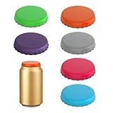 Soda Can Lids – 6 Pack Reusable Silicone Can Covers, Pop Can Lids Fits Standard Cans, Soda Can Saver, Can Toppers for Soda, Beer, Beverage (Assorted, BPA-Free)