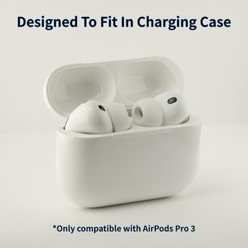 Image of Comply TrueGrip MAX | Premium Memory Foam Replacement Earbud Tips for Apple AirPods Pro Gen 3 | Long Lasting Comfort, MAX Durability, Secure Fit, Superior Noise Isolation| White (Large) (3 Pairs)