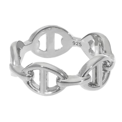 [新宿銀の蔵] アンカーチェーンデザイン シルバー925 リング 13号 指輪 メンズリング 錨鎖 マリン マリタイム 銀 メンズ 男性