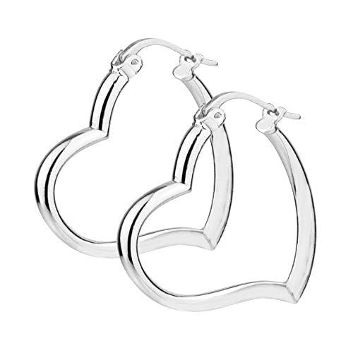 LeCalla 925 Sterling Silver Heart Hoop Earrings for Women | Love Theme Heart Shaped Hoop Earring | Womens Italian Love Heart Earrings Hoops2
