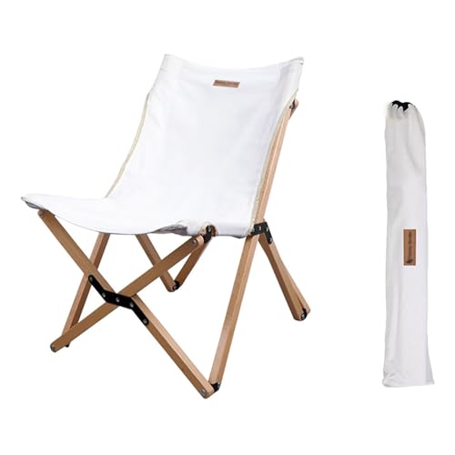 Silla Plegable Ligera, Taburete Plegable Camping, con Bolsa de Almacenamiento, Fácil de Desmontar y Limpiar, Adecuada para Playa, Picnic y Viajes(White)