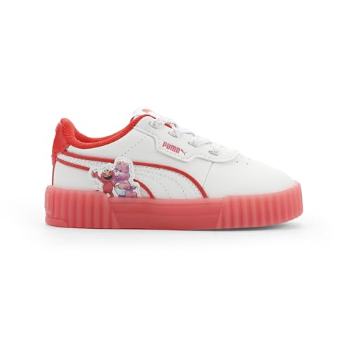 PUMA Unisex-Child Care Bears X Sesame Street Carina 3.0 Shoes, White-Active Red-Pure Pink AH25, 2.5, Little Kid - image 6