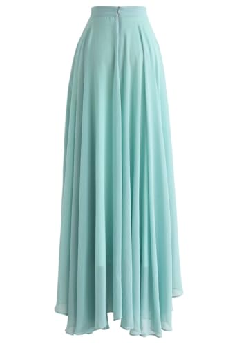 Image of Women's Full Length Georgette Long Skirt- Lehenga with 8 Meters Maxi Flare