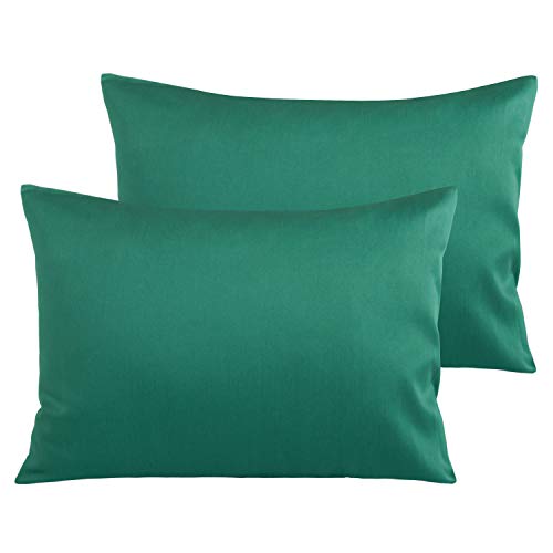 Ntbay 2 Pack 500 Thread Count 100% Egyptian Cotton 13X18 Toddler Pillowcases, Super Soft And Breathable Envelope Closure Travel Kids Nursery Pillow Cases, 13X18 Inches, Dark Green #TOP19