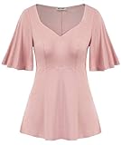 * Artikelmerkmale: 1)Kurze Glockenärmel; 2)V-Ausschnitt； 3) Ultraweicher und bequemer Stoff 4) A-Linien 5) Das Kleidungsstück ist gut elastisch