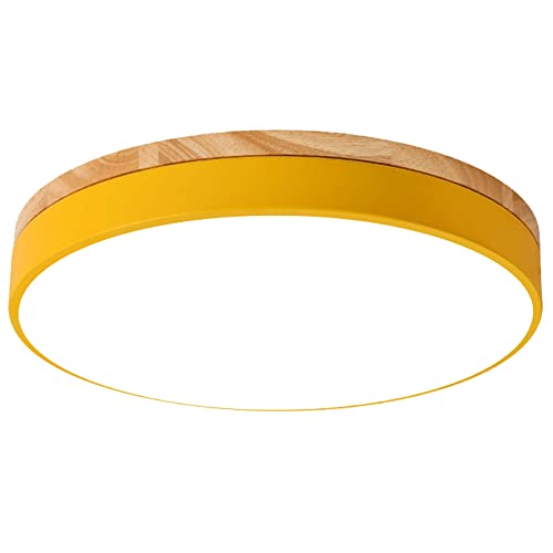 DOBQHWY Luz Nórdica Superficie Plana Iluminación Techo para El Hogar Macaroon Elegante Lámpara Panel Luz Blanca Fría Luces Redondas Empotradas con Madera Dormitorio Comedor Lavandería Cocina Pasillo