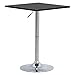 WOLTU BT03sz Table de Bar en MDF avec Pied,Table carrée Hauteur réglable,Noir
