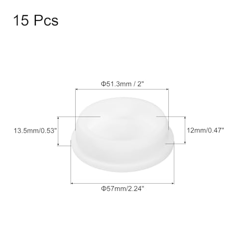 Image of MECCANIXITY 15pcs T-Shaped Silicone Plugs 51.3mm 2 Inch Dia Snap in Plug Hole Seal Cover Round Rubber Stopper for Kitchen Rubber Bulkheads Waterproof Sealing Plugs White