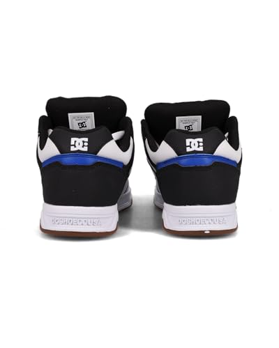 DC Men's Stag Skate Shoe, White/Black/Blue/Gum, 9