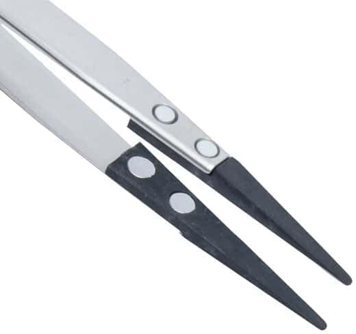 Cole-Parmer Stainless Steel Tweezers w/Flat, Round, Plastic Tips
