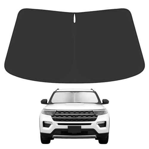 Image of Proadsy 2026 Upgrade Front Windshield Sunshade Foldable Sun Visor Protector Custom Fit 2020-2025 Ford Explorer SUV, ST XLT, Limited, Platinum Accessories