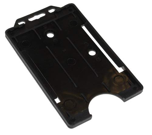 Identity-Plus: Black Rigid Open Faced Single Sided Portrait ID Card Badge Pass Holder (75)