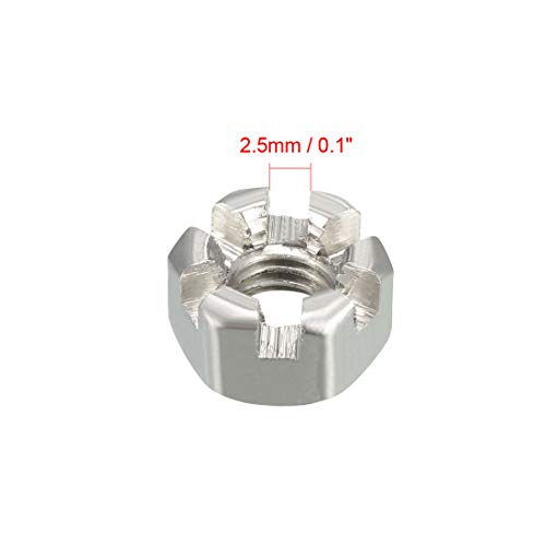 sourcing map Packung von 5 M8 x 1.25mm Abstand 304 Edelstahlplatten Hexagon Nüsse de