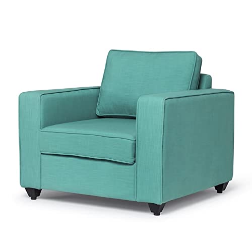 Image of Wakefit Sofa Set | 3 Year Warranty | Sofa 1 Seater, 1 Seater Sofa for Living Room, Wooden Sofa Set, Sofa Set Single Seater - Napper(Linen Charm : Linen Charm Lagoon)