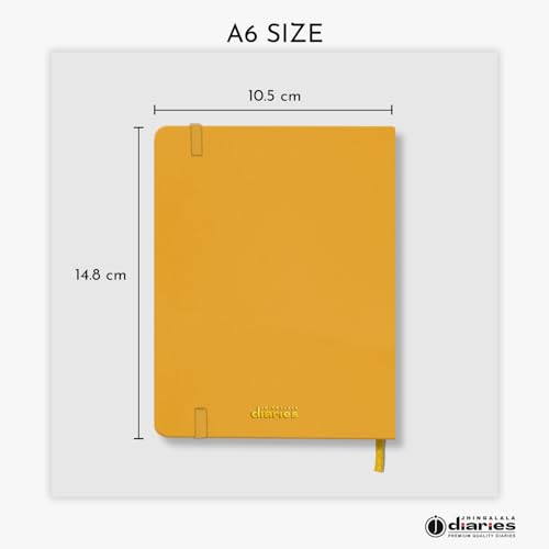 Image of Jhingalala Diaries - Hardbound Leather Cover Pocket Size Corporate Executive Diary Notebook I Pocket Diary For Men and Women I A6 Size I 80gsm Paper I 192 Ruled Pages (Yellow)