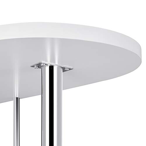 WOLTU S-förmiger Bartisch mit Stauraum, Stehtisch mit Weinregale, Bistrotisch aus Metall & Holz, Bartheke Tresentisch für Küche Bar Wohnzimmer, 113 x 40 x 105cm, Weiß