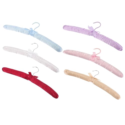 TINEASUR 6 Pezzi Appendiabiti in Raso Armadio Usato Appendiabiti Scaffali Per Riporre i Vestiti Da Donna Imbottito Porta Imbottiti Grucce Colorate Tessuto