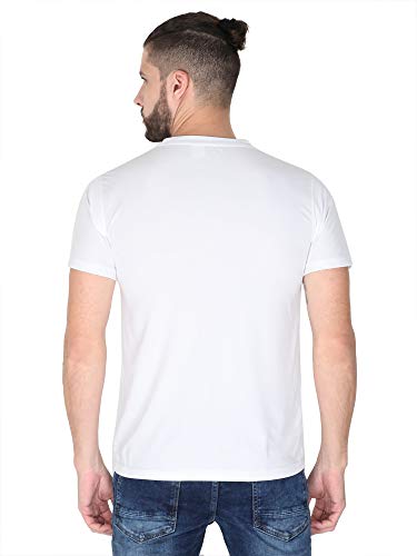 Image of Men's Polyester Round Neck Sports White T-Shirt