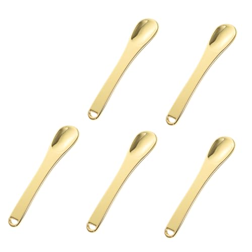 LOORGVEL 5 piezas Cucharas para Crema Facial Zinc Aleación Resistente Reutilizable Mini Espátulas Cosméticas Portátiles para Dosificación Precisa y Masaje